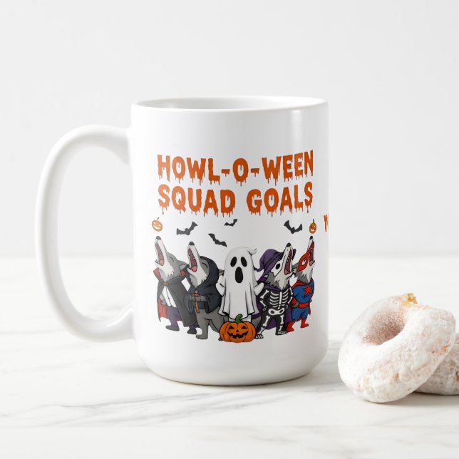 Hurra Halloween-Squad Goals – Rolig Halloween Kaffemugg (Med munk)