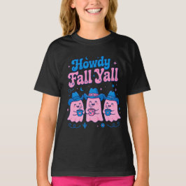 Hurra Hösten Allihopa Cowboy Spöken Rosa Blå Kaffe T Shirt