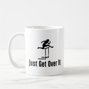 Hurra, kom bara över det, kvinnlig Hurdler Girl Ma Kaffemugg
