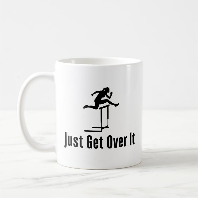 Hurra, kom bara över det, kvinnlig Hurdler Girl Ma Kaffemugg (Vänster)