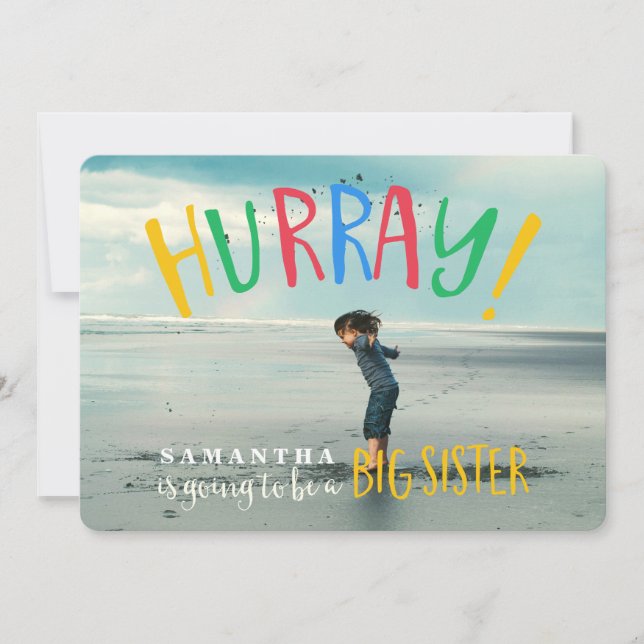 Hurra! | Meddelande om stor Gravid för foto (Framsida)