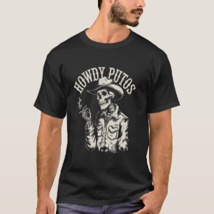 Hurra Putos Cowboy Skelett Med Cigarettrökgammal T Shirt