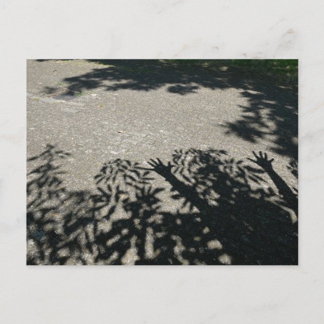 HURRA Skuggiga händer och blad DIY vykort (Framsida)