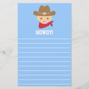 Hurra, söt cowboy för små pojkar brevpapper