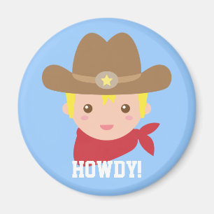 Hurra, söt cowboy för små pojkar magnet