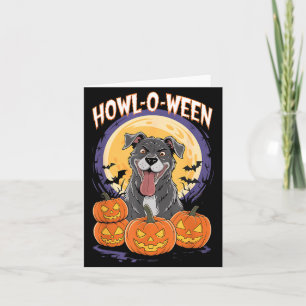Hurrag Halloween Lekfull Svart Hund Med Pumpa Och Kort