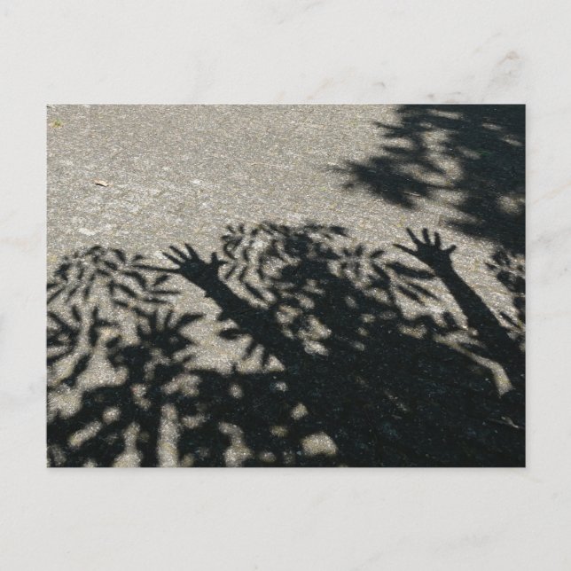 Hurray Shadow Händer & Löv Close Up DIY Postcard Vykort (Framsida)