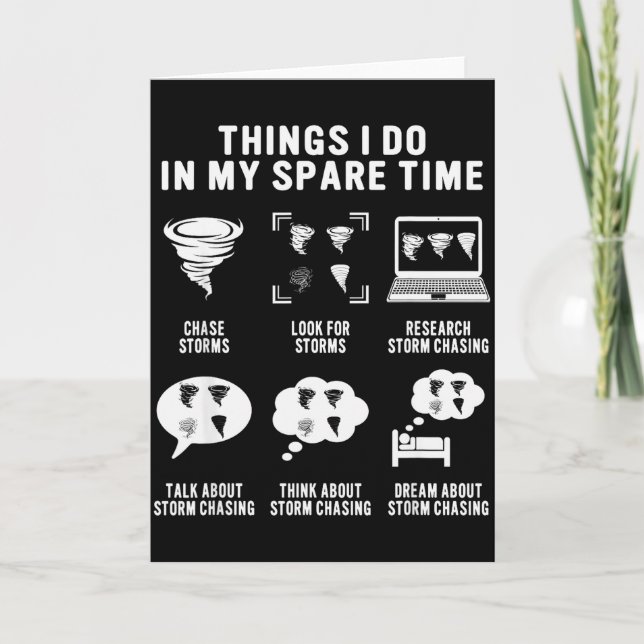 Hurricane Chasing Chaser Tornado Hunter Meteorolog Kort (Framsida)