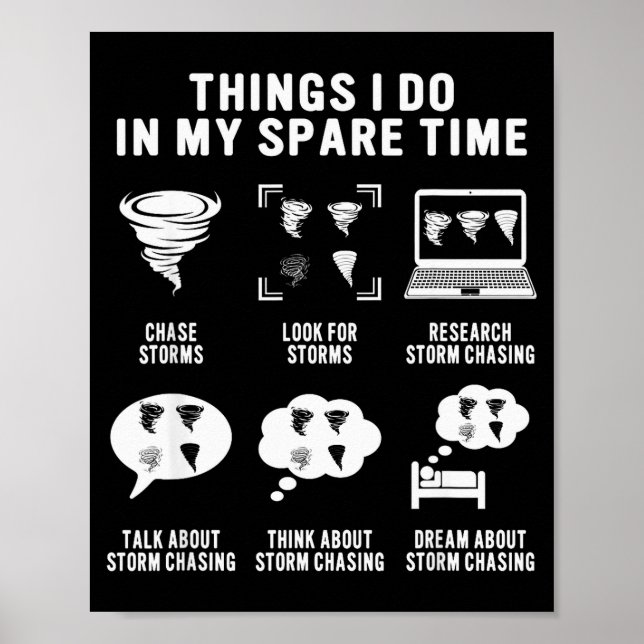 Hurricane Chasing Chaser Tornado Hunter Meteorolog Poster (Framsidan)