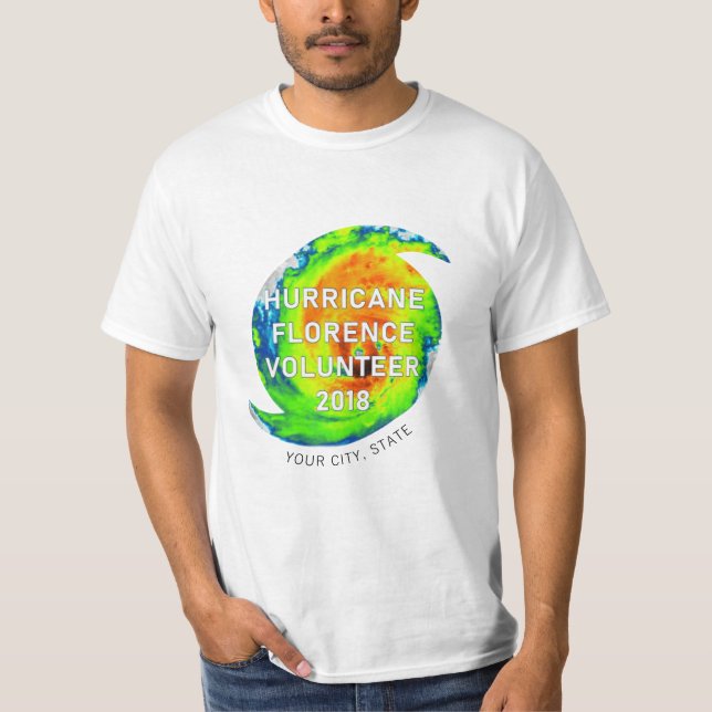 HURRICANE FLORENCE VOLUNTEER | Plats T Shirt (Framsida)