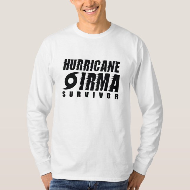 Hurricane Irma Survivor T Shirt (Framsida)