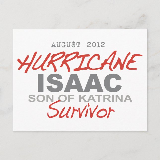 Hurricane Isaac Survivor Vykort (Framsida)