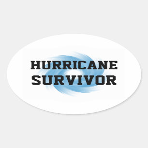 HURRICANE SURVIVOR-klistermärken (4, oval) Ovalt Klistermärke