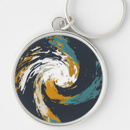 Hurricane Twirl Rund Silverfärgad Nyckelring