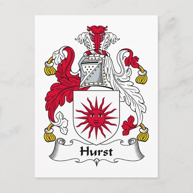 Hurst Family Crest Vykort (Framsida)