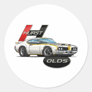 Hurst Olds Cutlass 1969 Runt Klistermärke
