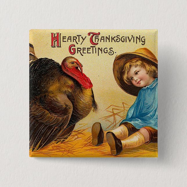 Hurtiga thanksgivinghälsningar knapp (Framsida)