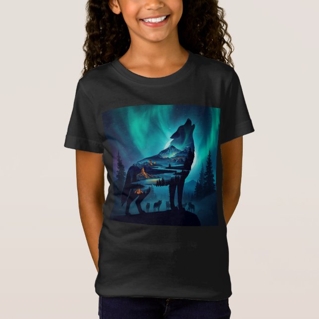Hurvarg Siluett Auror Borealis T Shirt (Framsida)