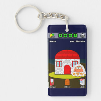 Hus av den Pou rektangeln (tvåsidiga) Keychain