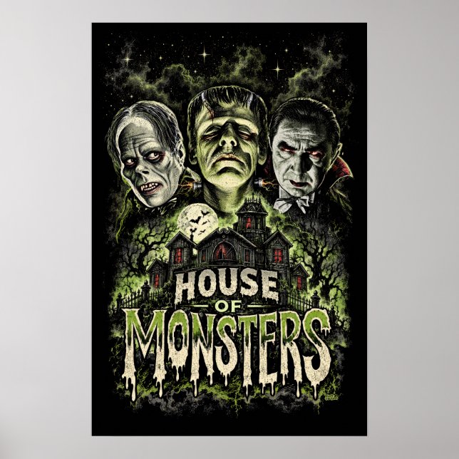 Hus av monster klassisk skräck monster affisch (Framsidan)