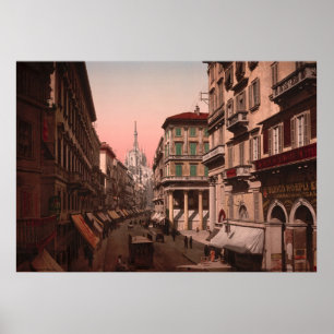 Hus av victoren Emmanuel, Milan, italien Poster