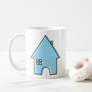 Hus (blått) kaffemugg