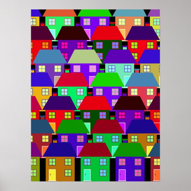 HUS FÄRGFULLA HEM GEMENSKAP  POSTER (Framsidan)