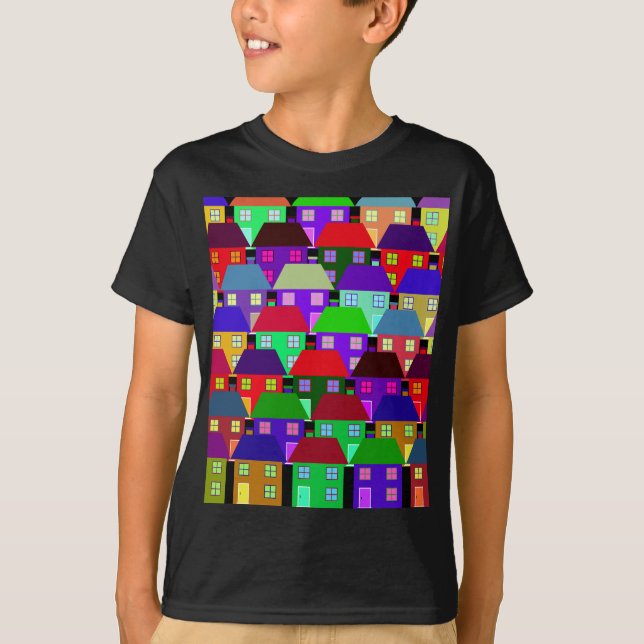 HUS FÄRGHET HEM GEMENSKAP  T-Shirt (Framsida)