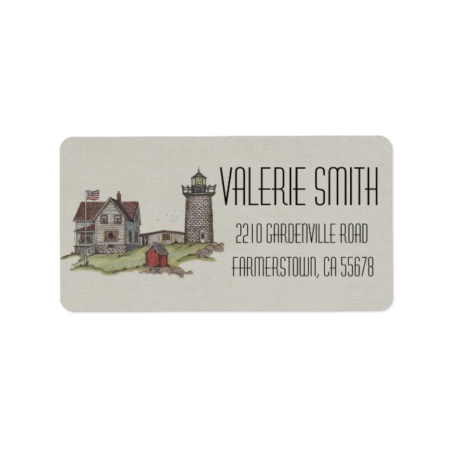 Hus för fyr och Keepers Adressetikett (Framsidan)