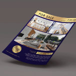 Hus för säljhyra för marinen Egendom Marknadsförin Reklamblad<br><div class="desc">Modern marin och Guld Real Gods för säljande marknadsföring med plats för din logotyp och 3 egendom-foton. Den här bipacksedeln för professionell marknadsföring innehåller faux guld med blå bakgrund och utrymme för anpassningsbar och egendom. Ett enkelt sätt att marknadsföra egendom för försäljning eller egendom för hyra med denna moderna riktiga...</div>