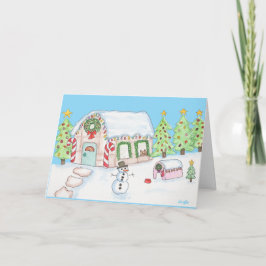 Hus Gingerbröd Helgkort