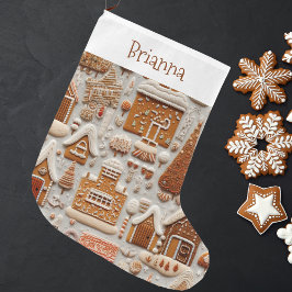 Hus Gingerbröd Stor Julstrumpa