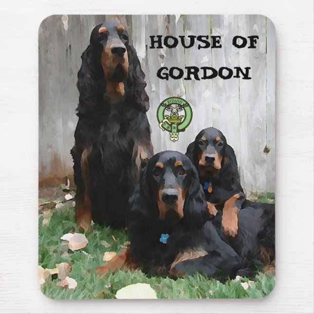 HUS GORDON, Gordon Setter-målning Musmatta (Framsidan)