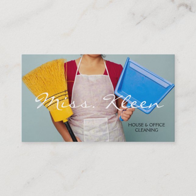 Hus Hemstädning, Städare Affärskort Visitkort (Framsida)