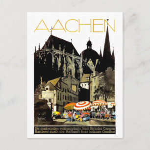 Hus i Aachen, Tyskland, vintage resor Vykort