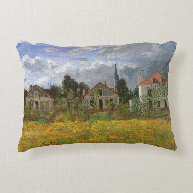 Hus i Argenteuil av Claude Monet Prydnadskudde (Framsidan)