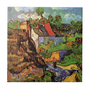 Hus i Auvers av Vincent van Gogh Kakelplatta