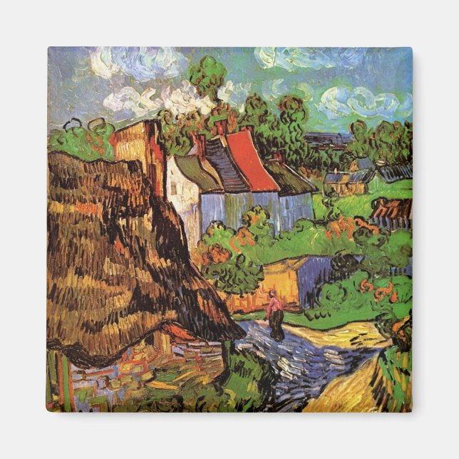 Hus i Auvers av Vincent van Gogh Magnet (Framsidan)