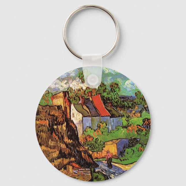 Hus i Auvers av Vincent van Gogh Nyckelring (Framsida)