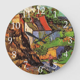 Hus i Auvers, finkonst av Vincent van Gogh. Stor Klocka