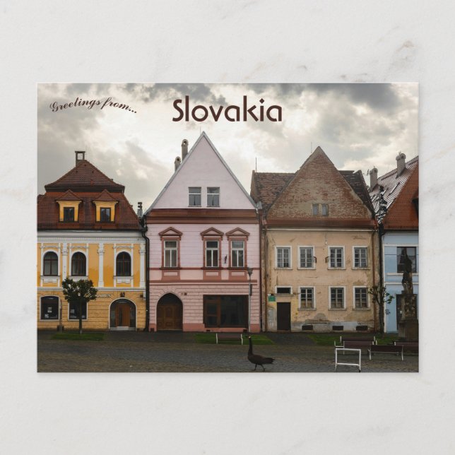 Hus i Bardejov Slovakien Vykort (Framsida)