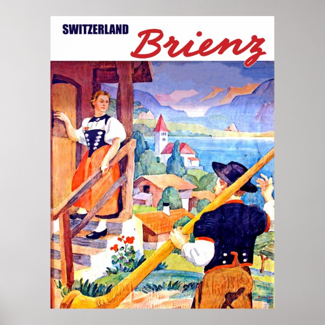 Hus i Brienz, Schweiz Poster (Framsidan)