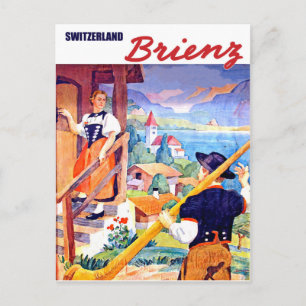 Hus i Brienz, Schweiz Vykort