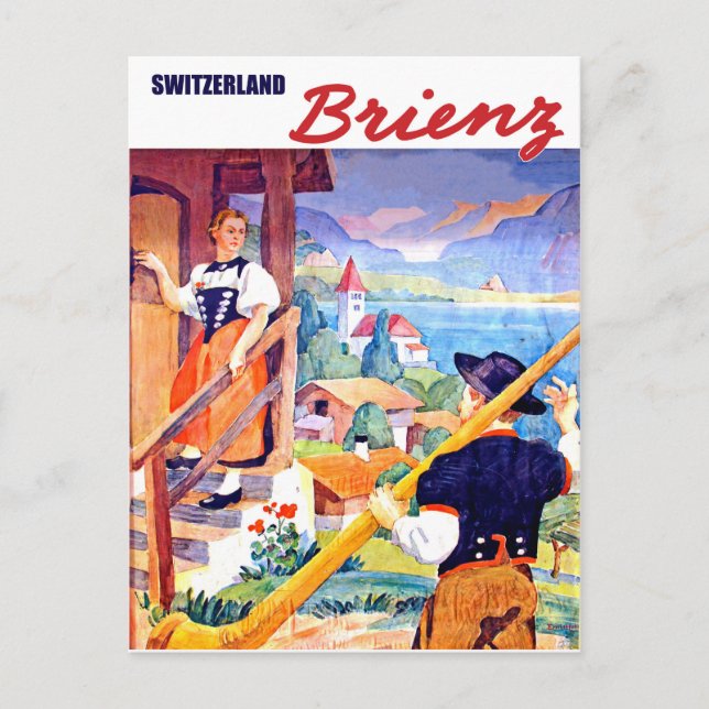 Hus i Brienz, Schweiz Vykort (Framsida)