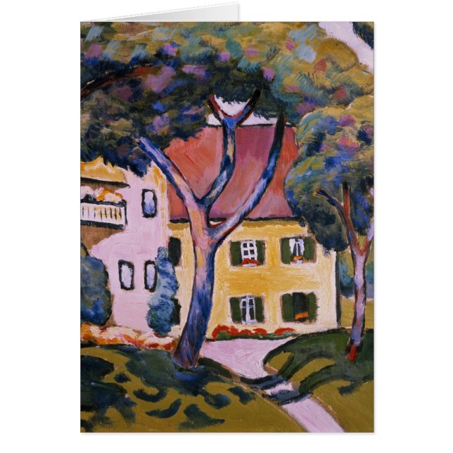 Hus i en landskap hälsningskort (Framsidan)