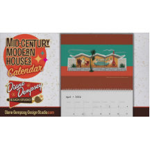 Hus i Mid-Century Modern stil Kalender - Stor