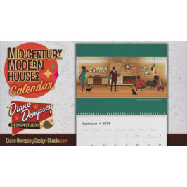 Hus i Mid-Century Modern stil Kalender - Stor