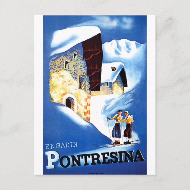 Hus i Pontresina, Schweiz Vykort (Framsida)