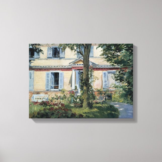 Hus i Rueil av Edouard Manet Canvastryck (Framsida)