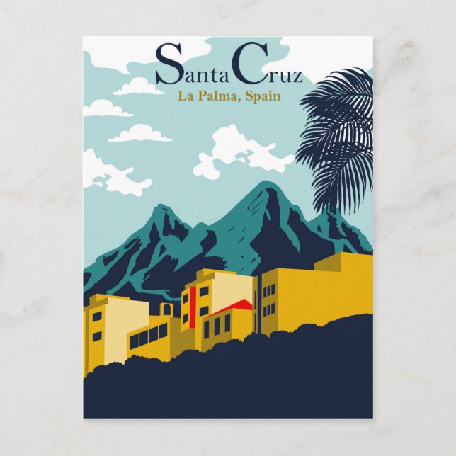 Hus i Santa Cruz, La Palma, Spanien Vykort (Framsida)